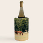 Cotswolds Horses in Rural Pasture Landscape Wine Chiller Gallery Image 1