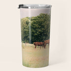 Cotswolds Horses in Rural Pasture Landscape Travel Mug Gallery Image 3
