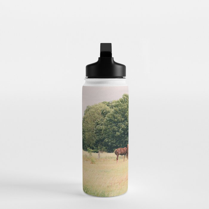 Cotswolds Horses in Rural Pasture Landscape Water Bottle Gallery Image 3