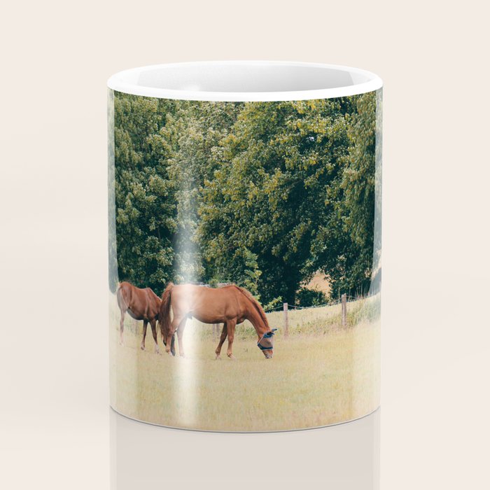 Cotswolds Horses in Rural Pasture Landscape Coffee Mug Gallery Image 4