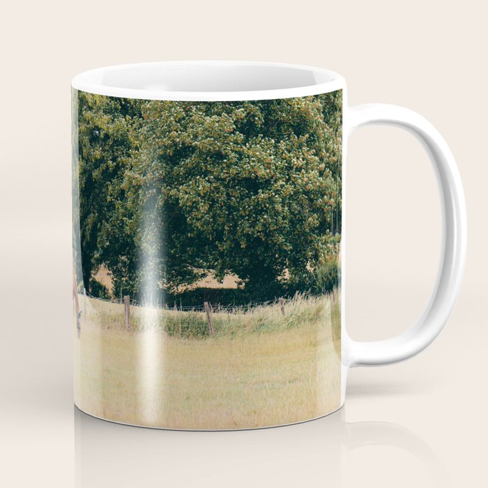 Cotswolds Horses in Rural Pasture Landscape Coffee Mug Gallery Image 1