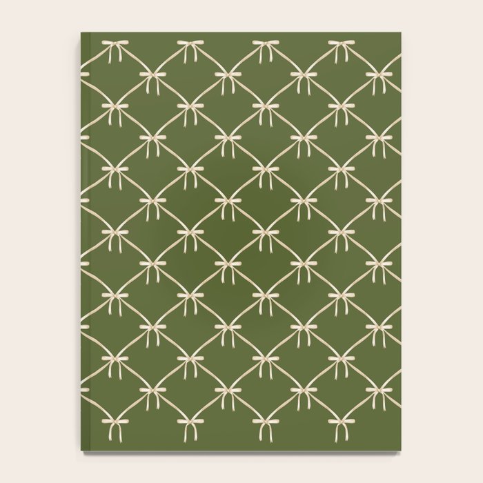 Bows & Ribbons Pattern XXII Dark Olive Green Notebook Gallery Image 4