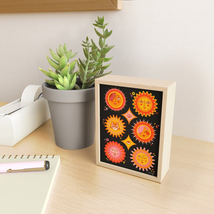 Sunshine Faces - Charcoal Mini Art Print Gallery Image 2