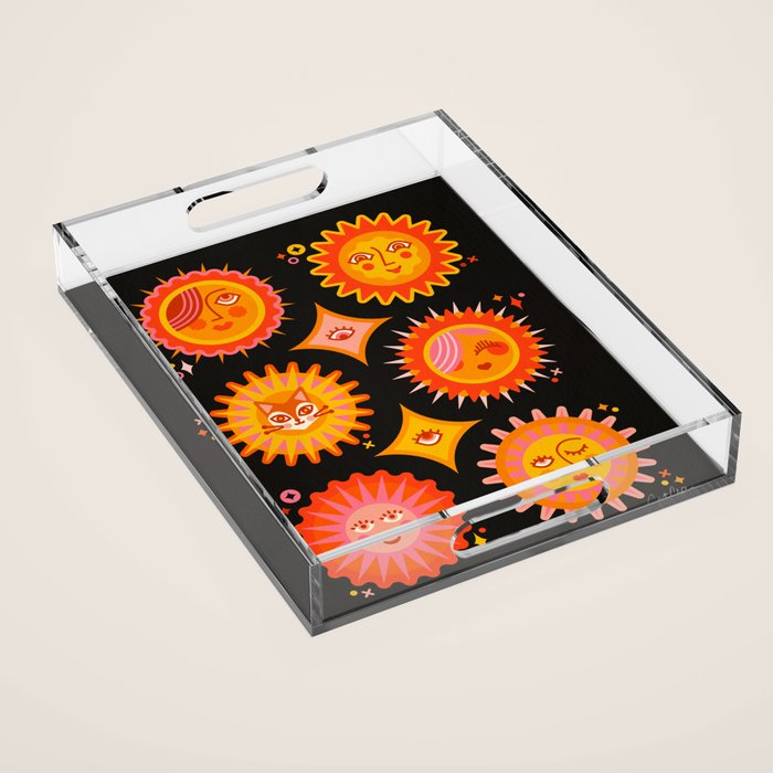 Sunshine Faces - Charcoal Acrylic Tray Gallery Image 1