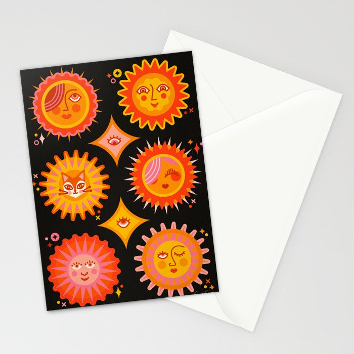 Sunshine Faces - Charcoal Stationery Card Gallery Image 2