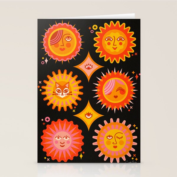 Sunshine Faces - Charcoal Stationery Card Gallery Image 1