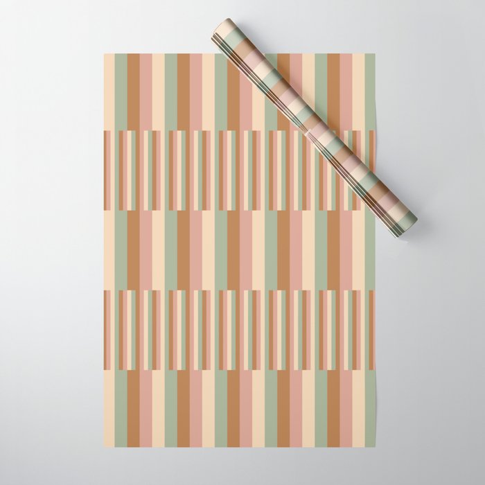 Mixed Stripes Pattern XIX Boho Summer Wrapping Paper Gallery Image 1