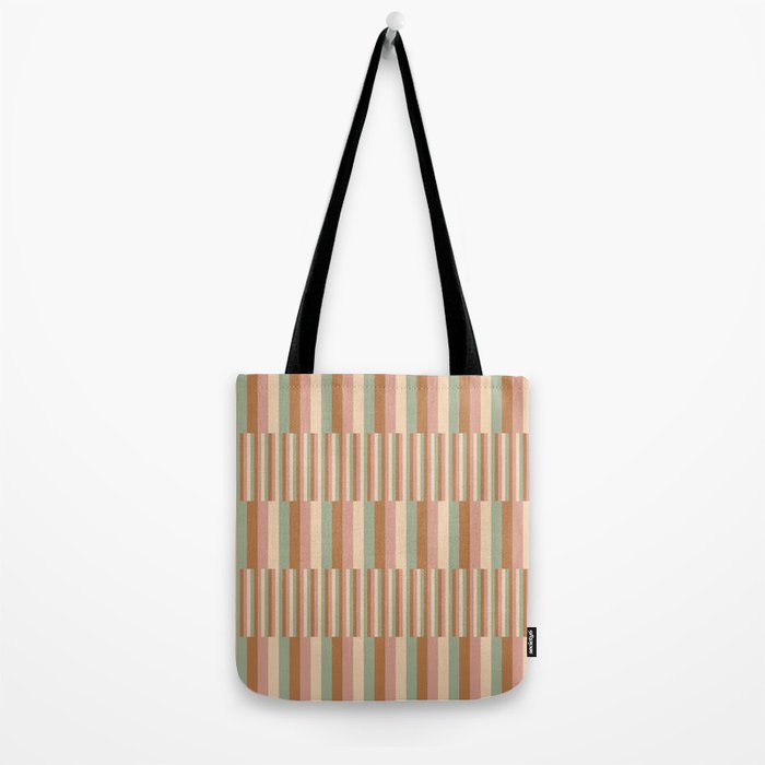 Mixed Stripes Pattern XIX Boho Summer Tote Bag Gallery Image 2