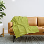 Eccentric Lime Solid Color Plain Yellowish Green Shade Modern Abstract Throw Blanket Gallery Image 1