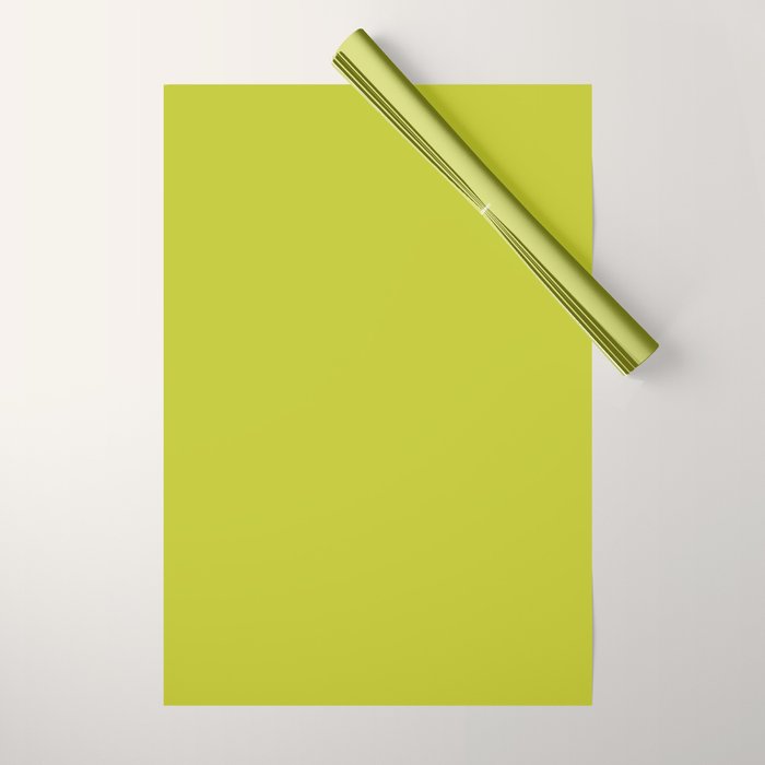 Eccentric Lime Solid Color Plain Yellowish Green Shade Modern Abstract Wrapping Paper Gallery Image 1
