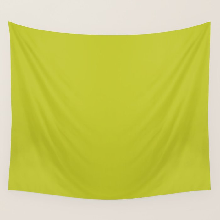 Eccentric Lime Solid Color Plain Yellowish Green Shade Modern Abstract Wall Tapestry Gallery Image 4