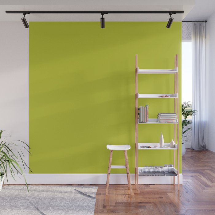 Eccentric Lime Solid Color Plain Yellowish Green Shade Modern Abstract Wall Mural Gallery Image 1