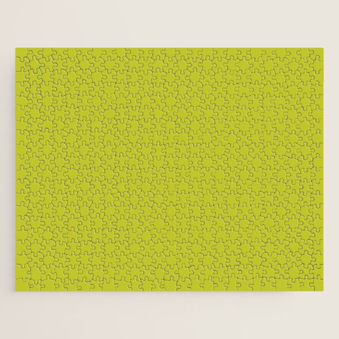 Eccentric Lime Solid Color Plain Yellowish Green Shade Modern Abstract Jigsaw Puzzle Gallery Image 1