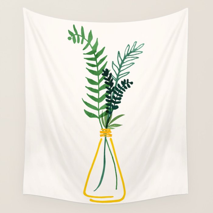 Spring Bouquet Watercolor Botanical Wall Tapestry Gallery Image 1