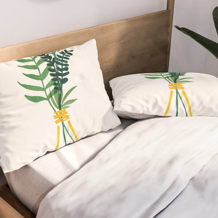Spring Bouquet Watercolor Botanical Pillow Sham Gallery Image 2