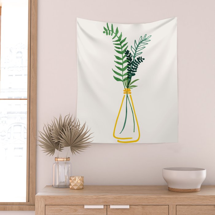 Spring Bouquet Watercolor Botanical Wall Tapestry Gallery Image 2
