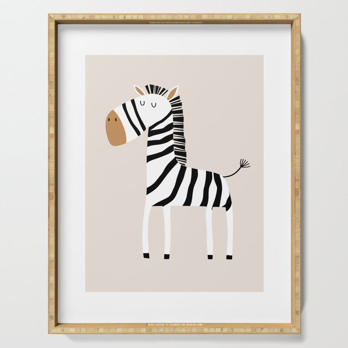 Nursery Wall Art, Safari Nursery Prints, Neutral Nursery Decor, Zebra Print Serving Tray Gallery Image 1