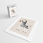 Nursery Wall Art, Safari Nursery Prints, Neutral Nursery Decor, Zebra Print Jigsaw Puzzle Gallery Image 2