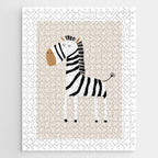 Nursery Wall Art, Safari Nursery Prints, Neutral Nursery Decor, Zebra Print Jigsaw Puzzle Gallery Image 1