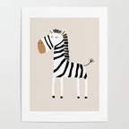 Nursery Wall Art, Safari Nursery Prints, Neutral Nursery Decor, Zebra Print Poster Gallery Image 4