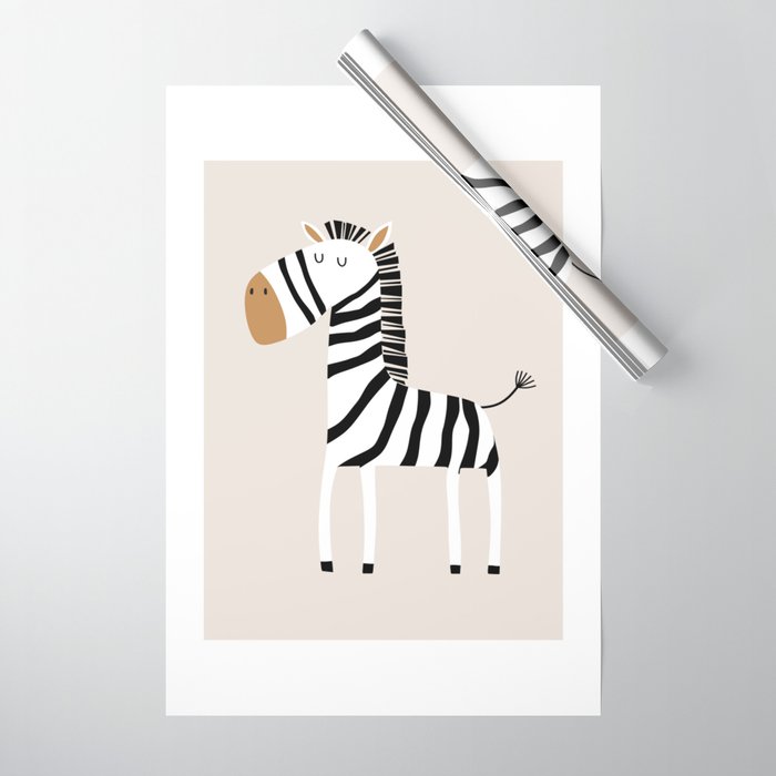 Nursery Wall Art, Safari Nursery Prints, Neutral Nursery Decor, Zebra Print Wrapping Paper Gallery Image 1