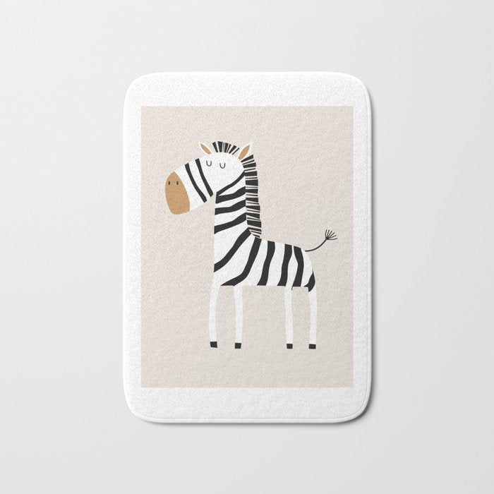 Nursery Wall Art, Safari Nursery Prints, Neutral Nursery Decor, Zebra Print Bath Mat Gallery Image 1