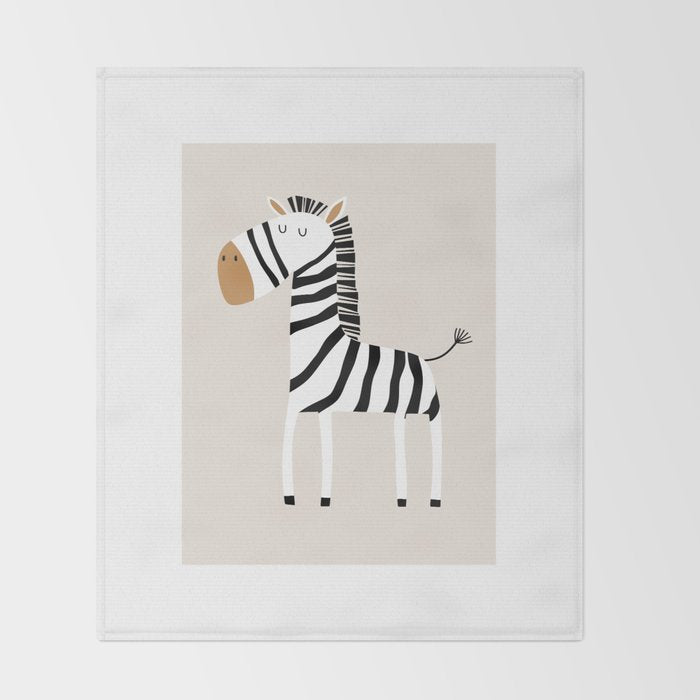 Nursery Wall Art, Safari Nursery Prints, Neutral Nursery Decor, Zebra Print Throw Blanket Gallery Image 2