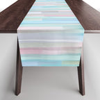 Abstract Watercolor Waves in Sky & Seafoam Table Runner Gallery Image 1