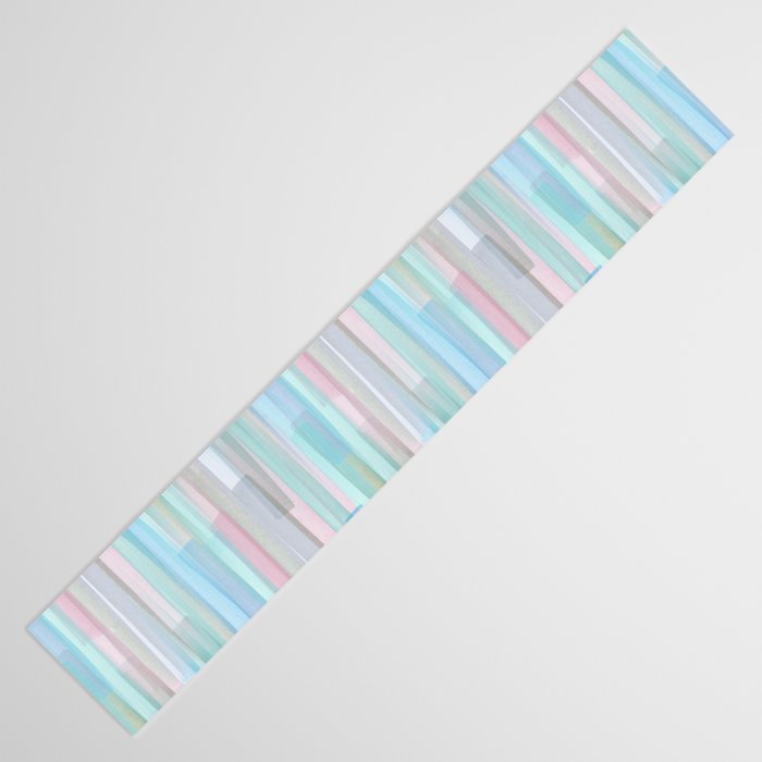 Abstract Watercolor Waves in Sky & Seafoam Table Runner Gallery Image 3