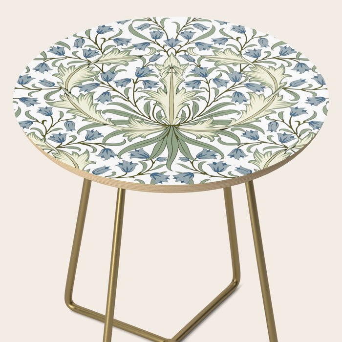 Vintage Bluebell Floral Blue Green by William Morris Side Table Gallery Image 2