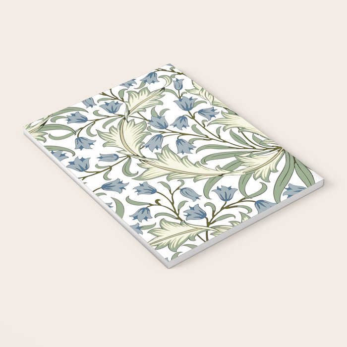 Vintage Bluebell Floral Blue Green by William Morris Notebook Gallery Image 3