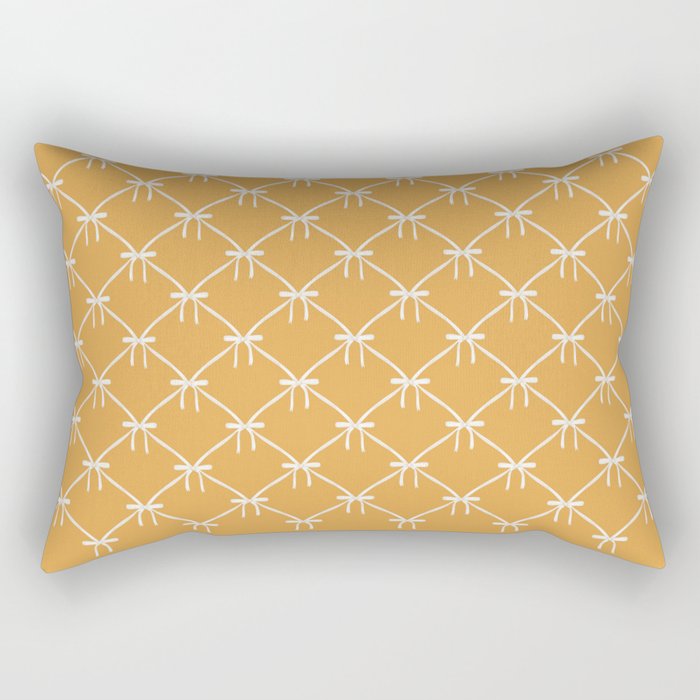 Bows & Ribbons Pattern XIX Peach Orange Rectangular Pillow Gallery Image 2