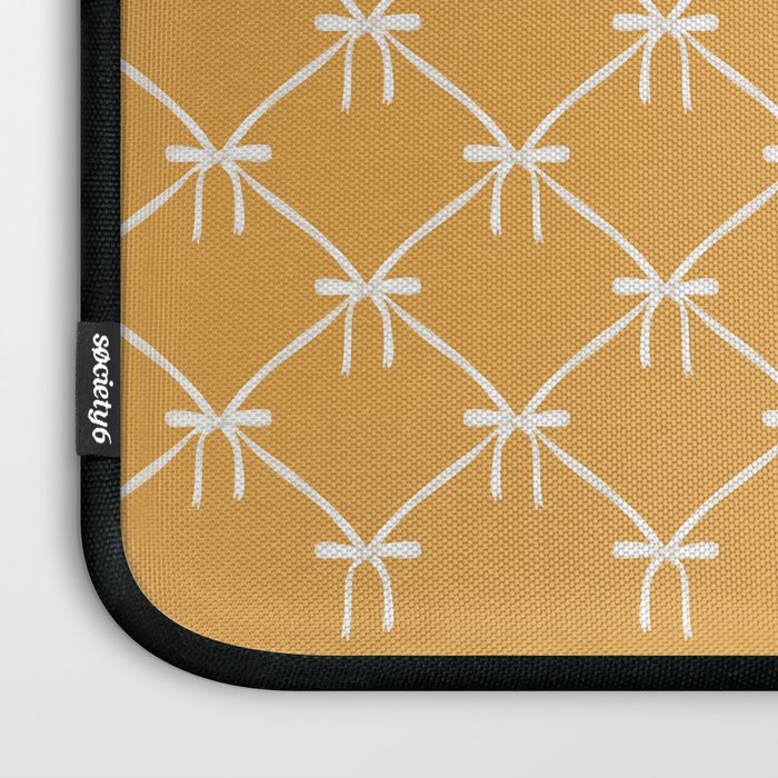 Bows & Ribbons Pattern XIX Peach Orange Laptop Sleeve Gallery Image 3
