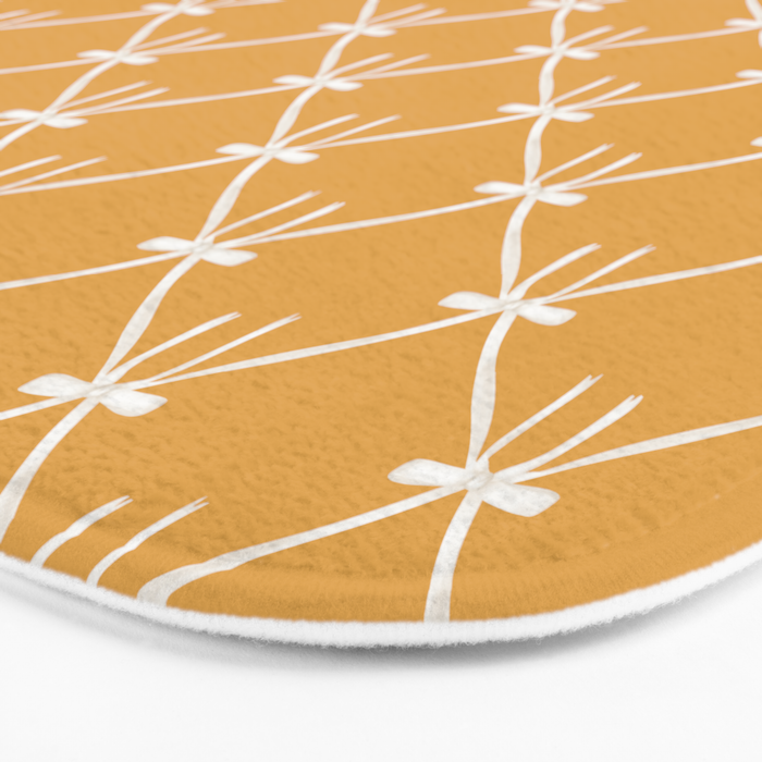 Bows & Ribbons Pattern XIX Peach Orange Bath Mat Gallery Image 3