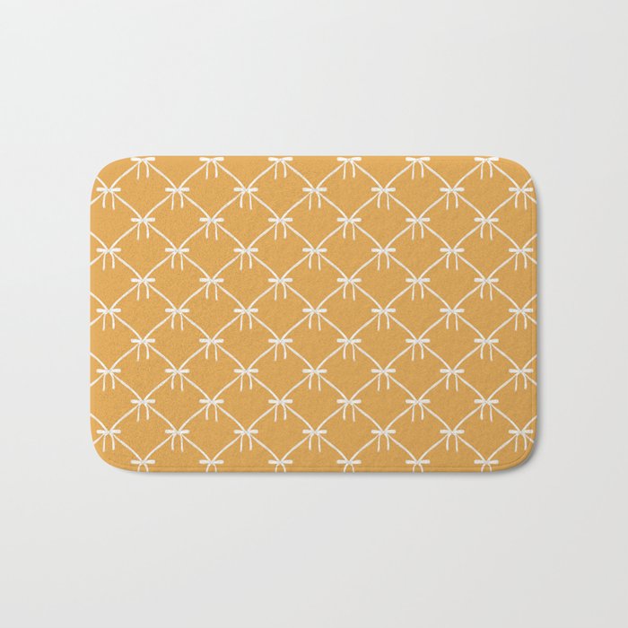 Bows & Ribbons Pattern XIX Peach Orange Bath Mat Gallery Image 1