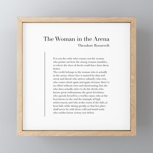 The Woman In The Arena By Theodore Roosevelt Mini Art Print Gallery Image 1