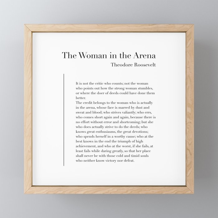 The Woman in the Arena by Theodore Roosevelt Mini Art Print Gallery Image 1