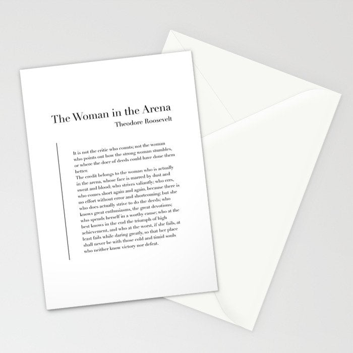 The Woman in the Arena by Theodore Roosevelt Stationery Card Gallery Image 2