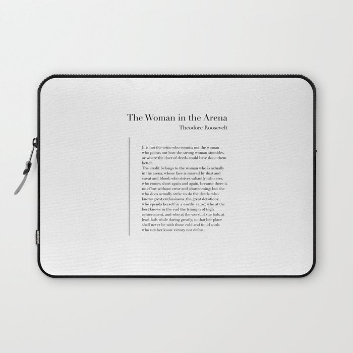 The Woman in the Arena by Theodore Roosevelt Laptop Sleeve Gallery Image 1