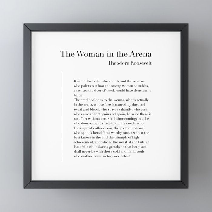 The Woman in the Arena by Theodore Roosevelt Mini Art Print Gallery Image 3