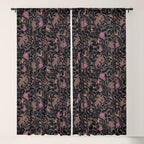 Mysterious Garden - black, gray, orange, and purple Window Curtain Gallery Image 5