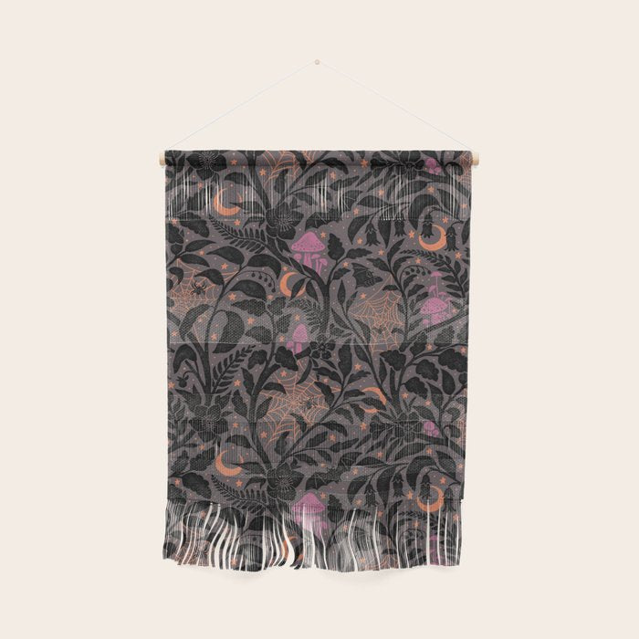 Mysterious Garden - black, gray, orange, and purple Wall Hanging Gallery Image 1