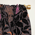 Mysterious Garden - black, gray, orange, and purple Window Curtain Gallery Image 2