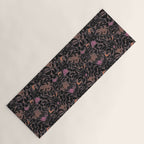 Mysterious Garden - black, gray, orange, and purple Yoga Mat Gallery Image 1