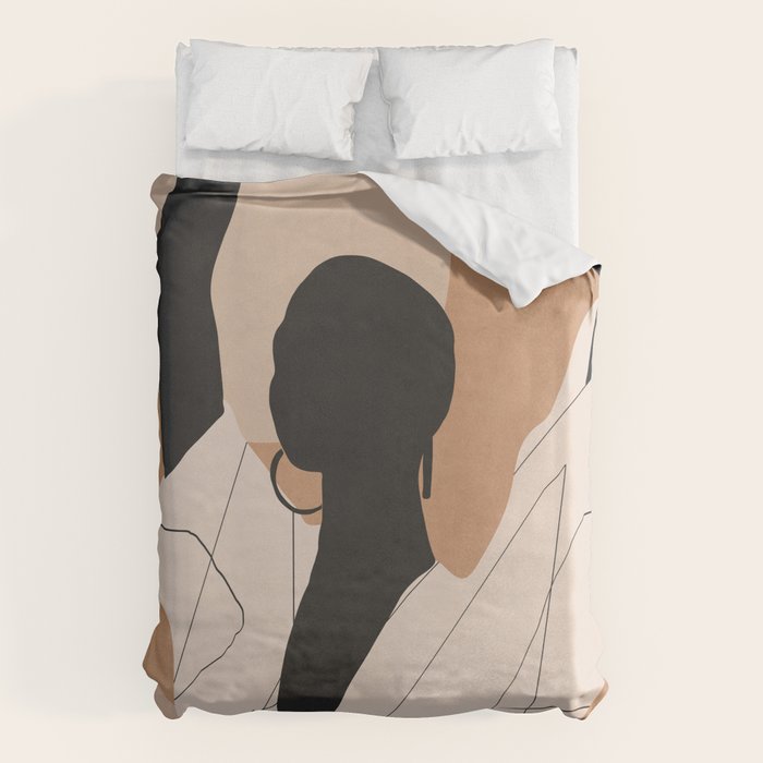 Minimal Abstract Art Sunset Girl 2 Duvet Cover Gallery Image 6
