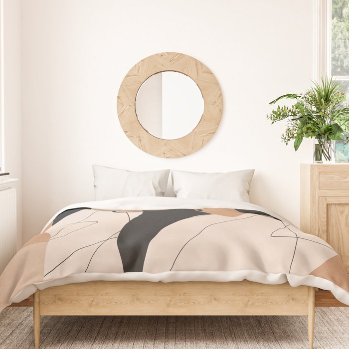 Minimal Abstract Art Sunset Girl 2 Duvet Cover Gallery Image 3