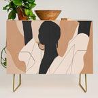 Minimal Abstract Art Sunset Girl 2 Credenza Gallery Image 1
