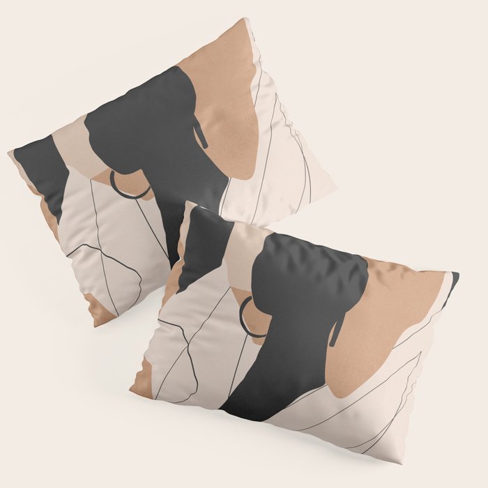 Minimal Abstract Art Sunset Girl 2 Pillow Sham Gallery Image 3