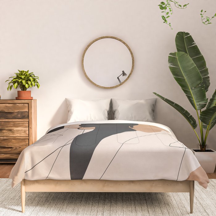 Minimal Abstract Art Sunset Girl 2 Comforter Gallery Image 3