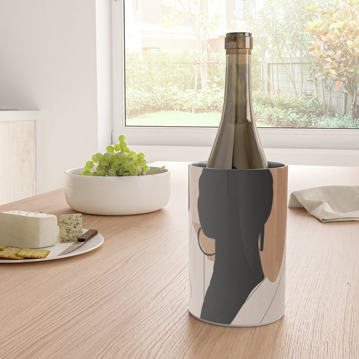 Minimal Abstract Art Sunset Girl 2 Wine Chiller Gallery Image 4